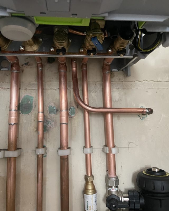 Connect new boiler on to existing pipework