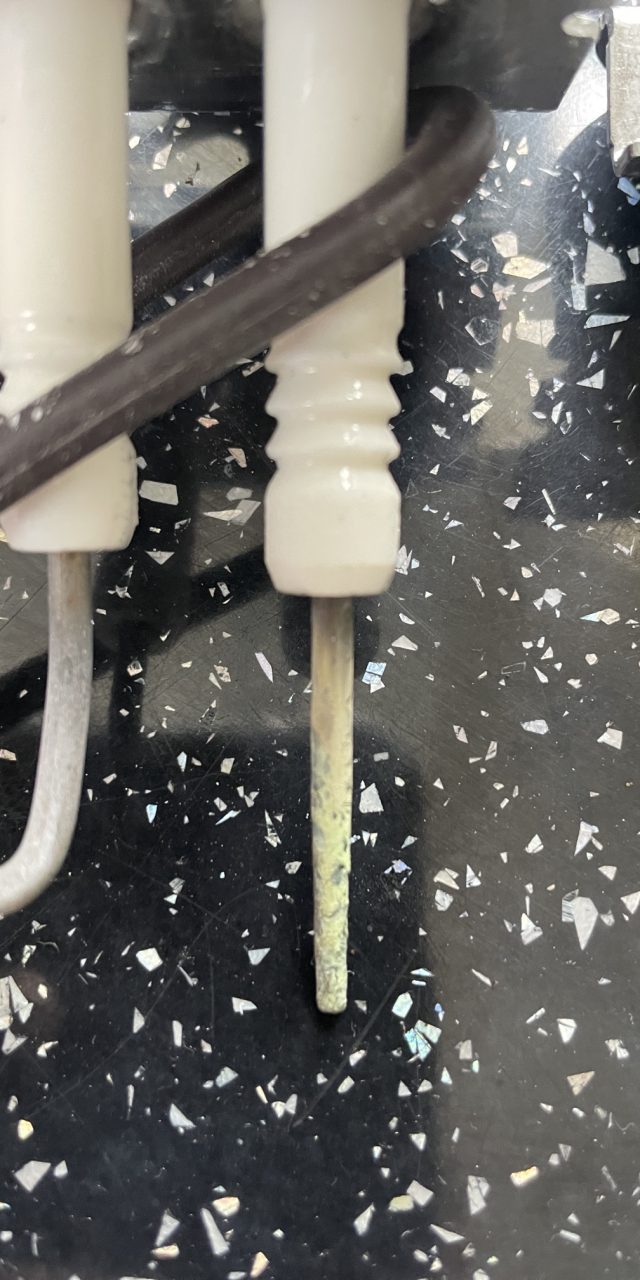 corrosion on the old electrodes